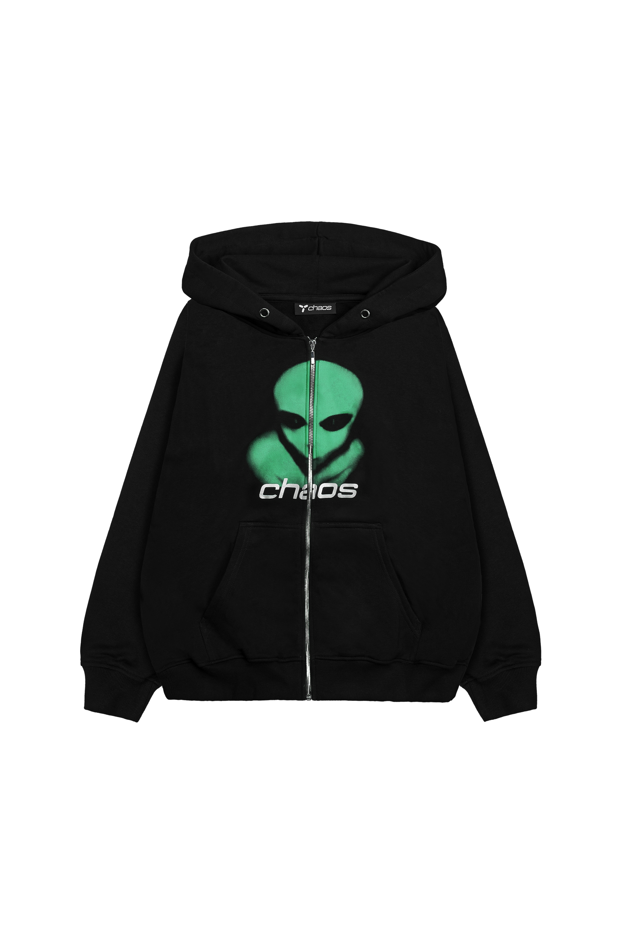 Alien Zip Hoodie Green