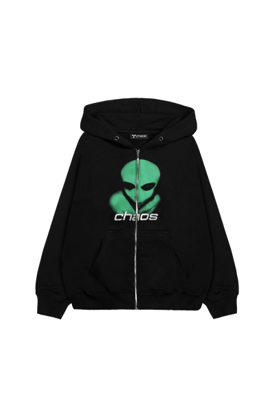 Alien Zip Hoodie Green