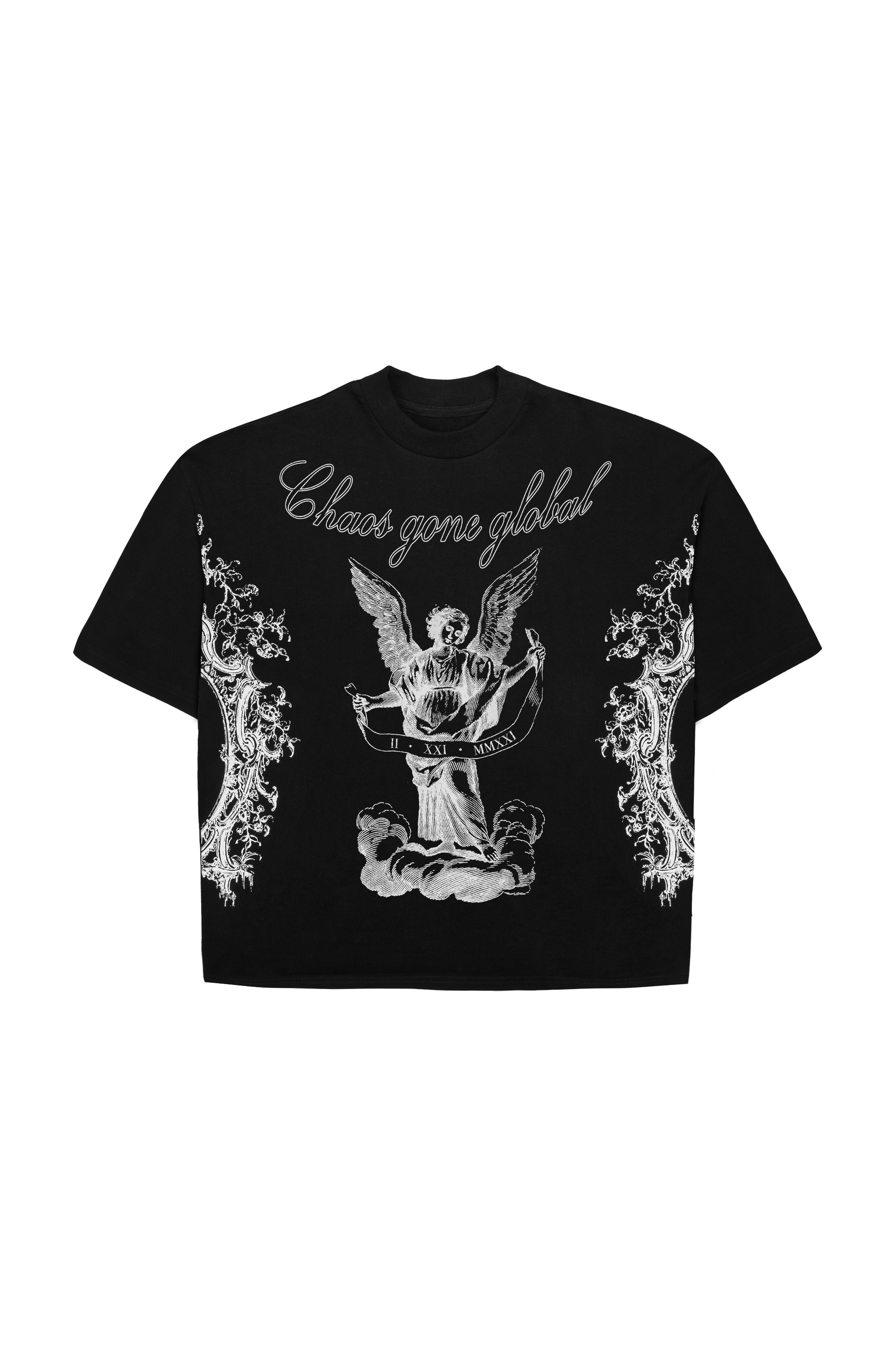 Angel Shorter Fit Black T-shirt