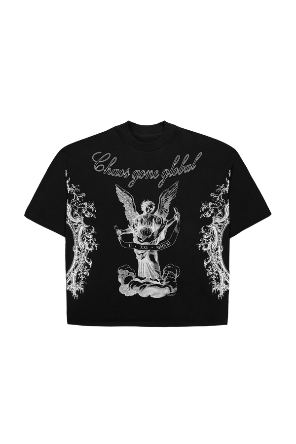 Angel Shorter Fit Black T-shirt