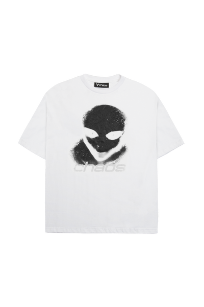 Distressed Alien White/Black T-shirt